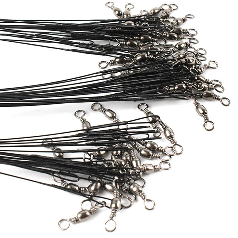 Steel Wire Leader w/ Swivel (20-pack)