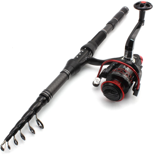 Carbon Fiber Telescopic Fishing Rod w/ Reel